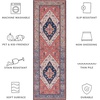 image:imageSAFAVIEH Washable Rug Tucson Collection  8 x 10 Rust amp Blue Slip Resistant amp Easy to Clean Ideal for Living Room Bedroom Dining Space TSN153PRustBlue