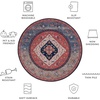 image:imageSAFAVIEH Washable Rug Tucson Collection  8 x 10 Rust amp Blue Slip Resistant amp Easy to Clean Ideal for Living Room Bedroom Dining Space TSN153PRustBlue