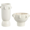 image:imageSAFAVIEH Home Collection Amias OffWhite Ceramic Tab Vases Set of 2 Decorative Modern Accent for Shelf or TableOff White