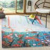 image:imageSAFAVIEH Washable Rug Daytona Collection  3 x 5 Teal amp Orange NonShedding amp Easy to Clean Slip Resistant Ideal for Living Room Bedroom Kids Room DAY105TTealOrange