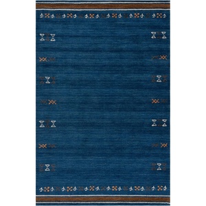 image:imageSAFAVIEH 6x9 Area Rug  Himalaya Collection  Blue amp Rust Handmade Wool Ideal for Living Room Bedroom Dining Space HIM597MBlueRust
