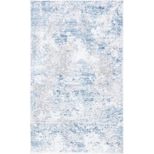 image:imageSAFAVIEH Amelia Collection Runner  22 x 8 Charcoal amp Ivory Modern Abstract Design NonShedding amp Easy Care Ideal for The Living Room Dining Bedroom ALA705HGreyBlue