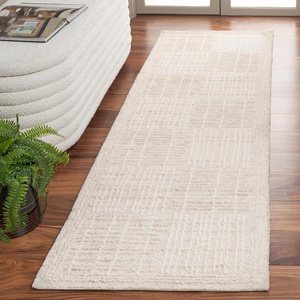 image:imageSAFAVIEH Area Rug 8x10  Abstract Collection  Large  Brown amp Ivory Handmade Wool Ideal for Living Room Bedroom Office Dining Space ABT275TLight BrownIvory