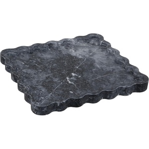 image:imageSAFAVIEH Home Collection  Ava Scalloped Tray Charcoal Marble Decorative Accent Square Serving Tray RDC4054ACharcoal