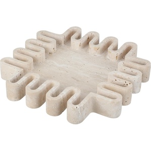 image:imageSAFAVIEH Home Collection  Mia Large Tray Tan Travertine Decorative Accent Modern GearEdge Design RDC4055ATan