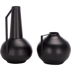 image:imageSAFAVIEH Home Collection  Reign Marble Vase Set of 2 Black amp Rust Decorative Stone Sculptures for Flowers and Candles RDC4024ASET2Black