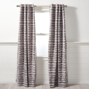 image:imageSAFAVIEH Home Collection Brynleigh Grey 52 x 96inch Single Panel Window Treatment Grommet Top Curtain