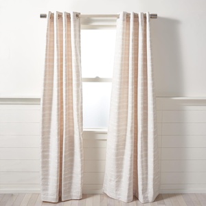 image:imageSAFAVIEH Home Collection Brynleigh Ivory 52 x 96inch Single Panel Window Treatment Grommet Top Curtain