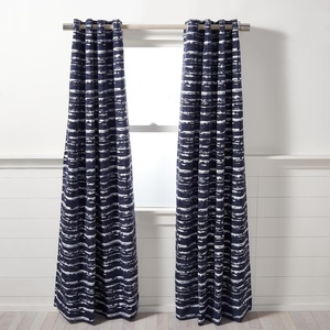image:imageSAFAVIEH Home Collection Brynleigh Navy 52 x 96inch Single Panel Window Treatment Grommet Top Curtain