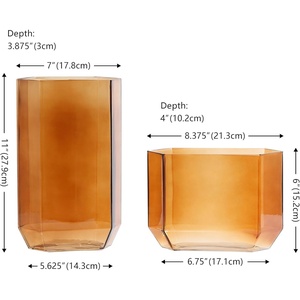 image:imageSAFAVIEH Home Collection Noreno Orange Tint Glass Vase Set of 2