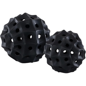 image:imageSAFAVIEH Home Collection Ovis Black Ceramic Decorative Vase Set of 2Black