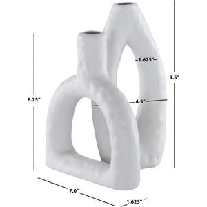 image:imageSAFAVIEH Home Collection Paolette Stone Grey Ceramic Decorative Vase Set of 2