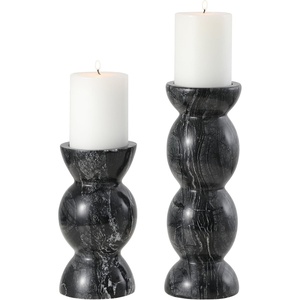 image:imageSAFAVIEH Home Collection Rhodes Candle Holder Set of 2  Black Marble Modern Decorative Accent for Dining Tables Shelves or Mantels