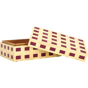 image:imageSAFAVIEH Home Collection Sati Multicolored Decor Box Set 2 Fully AssembledYellowBurgundy