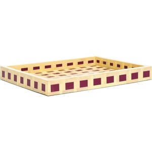 image:imageSAFAVIEH Home Collection Sati Multicolored Tray Fully AssembledYellowBurgundy