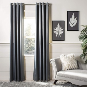 image:imageSAFAVIEH Home Curtain Gresla Grey Opaque 52 x 96 Grommet Drape Panel Window Treatment 96 x 52 WDT1022A5296Grey