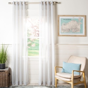 image:imageSAFAVIEH Home Curtain Lemma Lavender SemiSheer 52 x 84 Grommet Window Drape PanelGrey