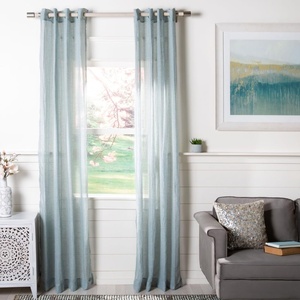 image:imageSAFAVIEH Home Curtain Moony Blue Sheer 52 x 84 Grommet Window Drape PanelBlue
