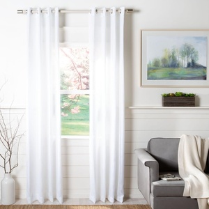 image:imageSAFAVIEH Home Curtain Trin Beige SemiSheer 52 x 84 Grommet Window Drape PanelBeige