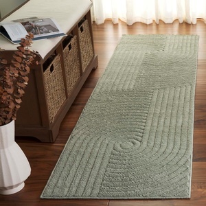 image:imageSAFAVIEH Selena Collection Area Rug  8 Round Beige NonShedding amp Easy to Clean Ideal for Living Room Bedroom Dining Space SLE674BGreen