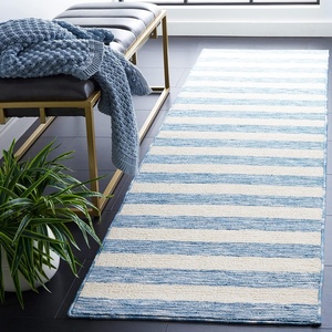 image:imageSAFAVIEH Washable Rug Easy Care Collection  5 x 8 Blue amp Ivory Easy to Clean Ideal for Living Room Bedroom Dining Space ECR115MLight Blue  Ivory