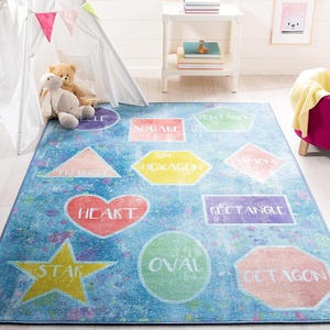 image:imageSAFAVIEH Washable Rug Kids Playhouse Collection  33 x 53 Blue amp Pink Slip Resistant amp Easy to Clean Ideal for Kids Room Playroom Nursery Boys amp Girls Room KPH201MBluePink