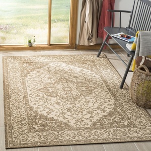 image:imageSAFAVIEH Washable Rug Outdoor Linden Collection  22 x 10 Runner Red amp Cream NonShedding amp Easy to Clean Ideal for Patio Backyard Mudroom LND137QCreamBeige