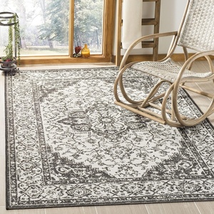 image:imageSAFAVIEH Washable Rug Outdoor Linden Collection  22 x 10 Runner Red amp Cream NonShedding amp Easy to Clean Ideal for Patio Backyard Mudroom LND137QLight GreyCharcoal