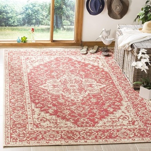 image:imageSAFAVIEH Washable Rug Outdoor Linden Collection  22 x 10 Runner Red amp Cream NonShedding amp Easy to Clean Ideal for Patio Backyard Mudroom LND137QRedCreme
