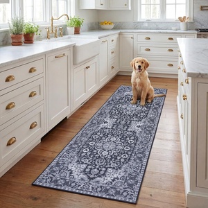 image:imageSAFAVIEH Washable Rug Tucson Collection  5 x 8 Light Blue amp Navy Slip Resistant amp Easy to Clean Ideal for Living Room Bedroom Dining Space TSN147MBlackBeige
