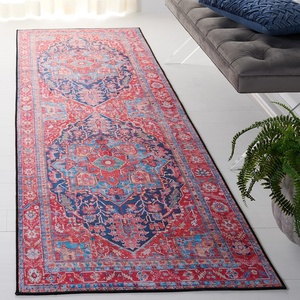 image:imageSAFAVIEH Washable Rug Tucson Collection  8 x 10 Navy amp Red Slip Resistant amp Easy to Clean Ideal for Living Room Bedroom Dining Space TSN121NNavyRed