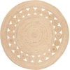 image:imageSAFAVIEH Area Rug 4 Round  Natural Fiber Collection  Navy Handmade Jute Boho Farmhouse Braided Design NF364NIvory