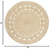 image:imageSAFAVIEH Area Rug 4 Round  Natural Fiber Collection  Navy Handmade Jute Boho Farmhouse Braided Design NF364NIvory