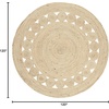 image:imageSAFAVIEH Area Rug 4 Round  Natural Fiber Collection  Navy Handmade Jute Boho Farmhouse Braided Design NF364NIvory