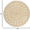 image:imageSAFAVIEH Area Rug 4 Round  Natural Fiber Collection  Navy Handmade Jute Boho Farmhouse Braided Design NF364NIvory
