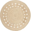 image:imageSAFAVIEH Area Rug 4 Round  Natural Fiber Collection  Navy Handmade Jute Boho Farmhouse Braided Design NF364NIvory