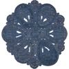 image:imageSAFAVIEH Area Rug 5 Round  Natural Fiber Collection  Natural Brown Handmade Jute Decorative Boho Floral Design NF360ANavy