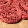 image:imageSAFAVIEH Area Rug 5 Round  Natural Fiber Collection  Natural Brown Handmade Jute Decorative Boho Floral Design NF360ARust