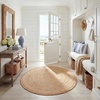 image:imageSAFAVIEH Area Rug 7 Square  Cape Cod Collection Natural Brown Handmade Braided Flat Weave Jute CAP252ANatural