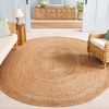 image:imageSAFAVIEH Area Rug 7 Square  Cape Cod Collection Natural Brown Handmade Braided Flat Weave Jute CAP252ANatural