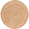 image:imageSAFAVIEH Area Rug 7 Square  Cape Cod Collection Natural Brown Handmade Braided Flat Weave Jute CAP252ANatural