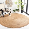 image:imageSAFAVIEH Area Rug 7 Square  Cape Cod Collection Natural Brown Handmade Braided Flat Weave Jute CAP252ANatural