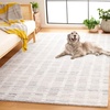 image:imageSAFAVIEH Area Rug 8x10  Abstract Collection  Large  Silver amp Ivory Handmade Wool amp Chenille Ideal for Living Room Bedroom Office Dining Space ABT498GSilverIvory