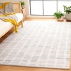 image:imageSAFAVIEH Area Rug 8x10  Abstract Collection  Large  Silver amp Ivory Handmade Wool amp Chenille Ideal for Living Room Bedroom Office Dining Space ABT498GSilverIvory