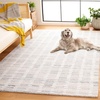 image:imageSAFAVIEH Area Rug 8x10  Abstract Collection  Large  Silver amp Ivory Handmade Wool amp Chenille Ideal for Living Room Bedroom Office Dining Space ABT498GSilverIvory