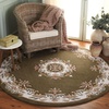 image:imageSAFAVIEH Area Rug 8x10  Aubusson Collection  Large  Olive amp Ivory Handmade Wool Ideal for Living Room Bedroom Dining Space AUB301XGreyIvory