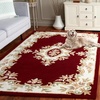 image:imageSAFAVIEH Area Rug 8x10  Aubusson Collection  Large  Olive amp Ivory Handmade Wool Ideal for Living Room Bedroom Dining Space AUB301XRedIvory