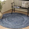 image:imageSAFAVIEH Area Rug 8x10  Braided Collection  Large  Orange amp Rust Handmade Cotton Reversible Ideal for Living Room Bedroom Dining Space BRD210ADenimBlue