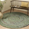 image:imageSAFAVIEH Area Rug 8x10  Braided Collection  Large  Orange amp Rust Handmade Cotton Reversible Ideal for Living Room Bedroom Dining Space BRD210ALight GreenSage