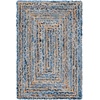 image:imageSAFAVIEH Area Rug 8x10  Cape Cod Collection  Large  Beige amp Multi Handmade Jute amp Cotton Woven Braided Design CAP202BBlueNatural